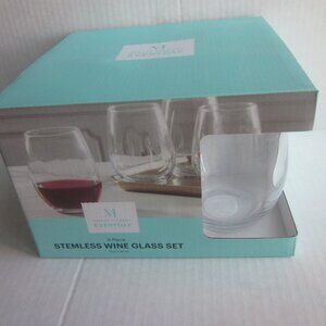 Martha Stewart Stemless Wine Glass Set (4) 19 oz - New in Box